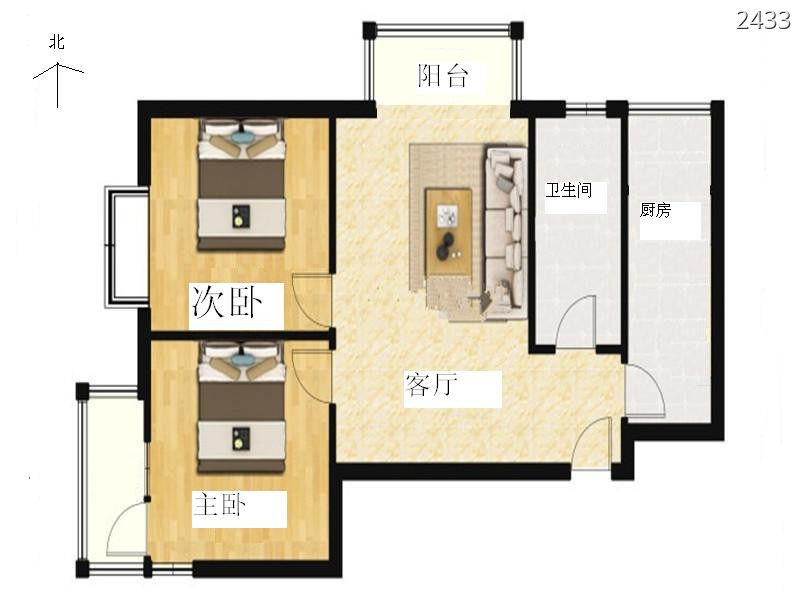 兴政家园,2居室,2厅