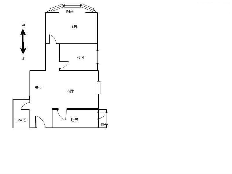 新新公寓,2居室,1厅